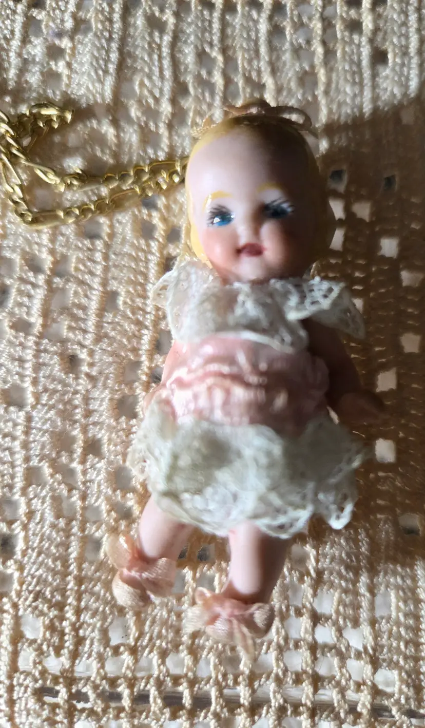 Bisque Porcelain Doll Necklace