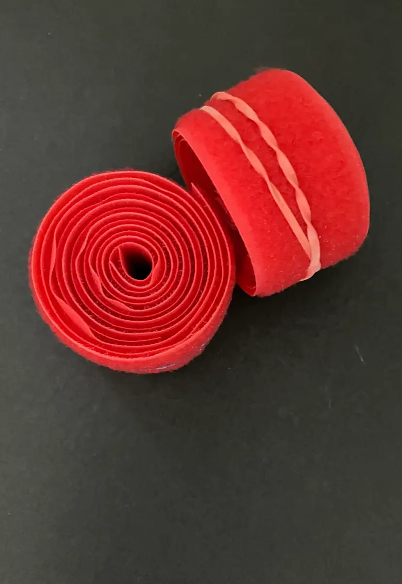 Hook & Loop Tape 2 Rolls Red 1 1/2” Wide 18” Of Hook & 36” Loop Sections Babyville Brand