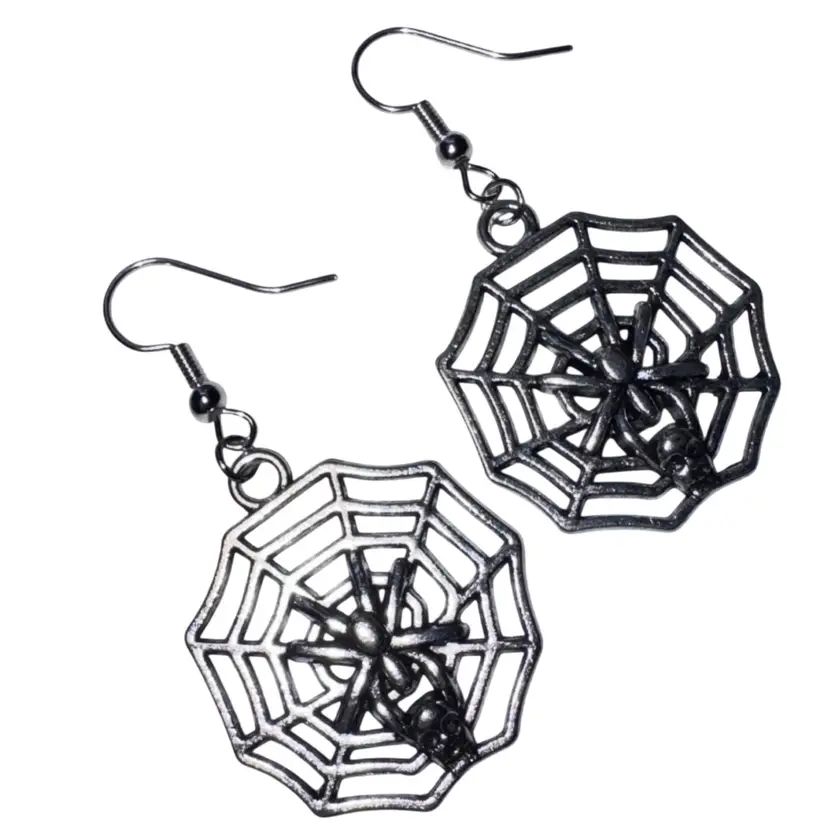 Halloween Cobwebs Charms Handmade Dangle/Fishhook Earrings