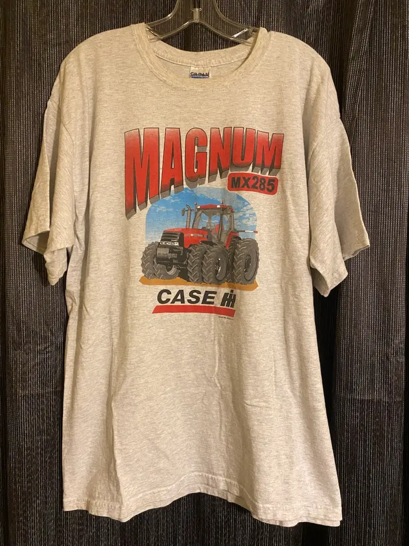 Gildan Men's Size XL Gray Case Magnum MX285 Tractor Short Sleeve T-Shirt - 2005