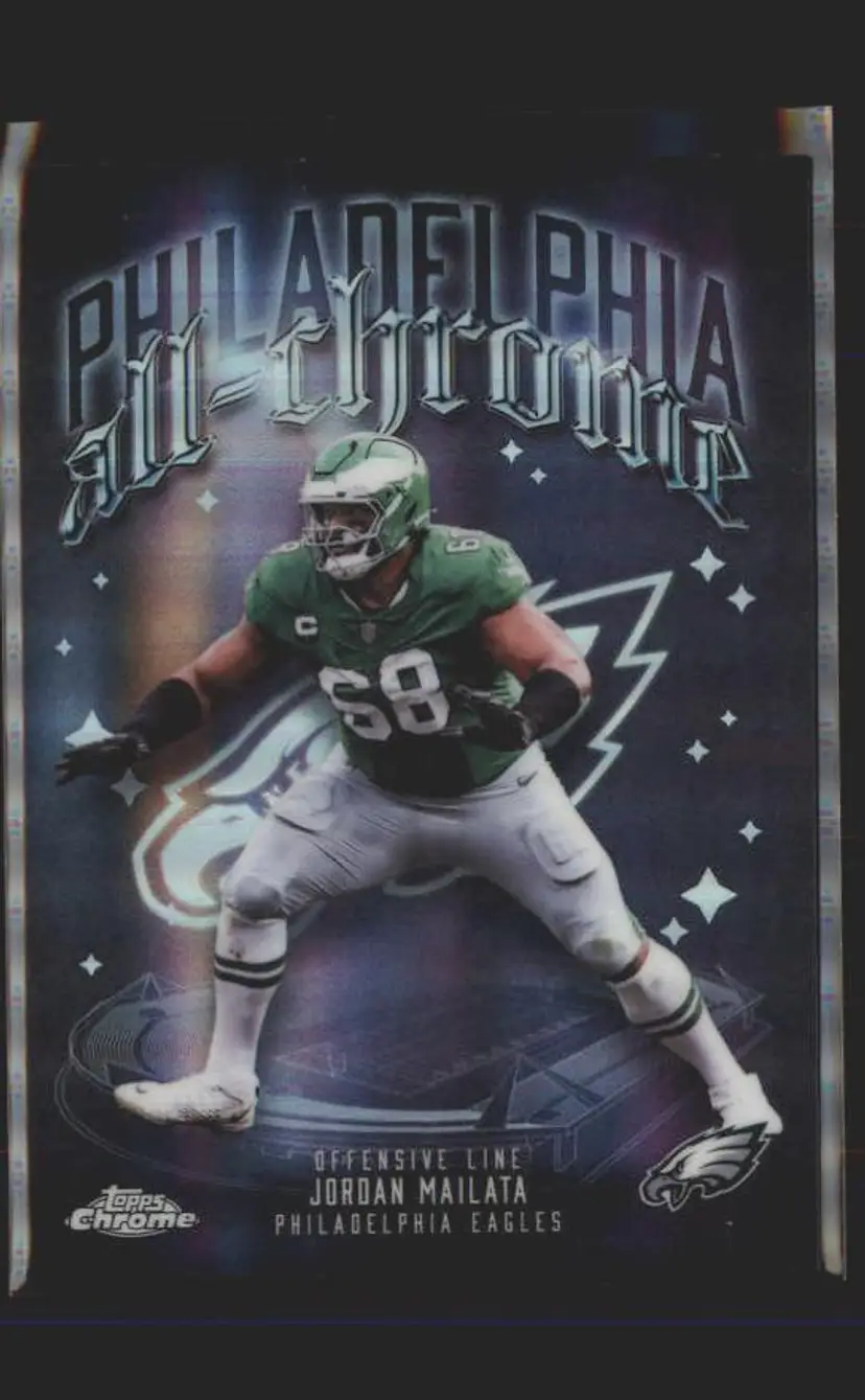 Jordan Mailata 2025 Topps Chrome #ACT-12 All-Chrome Team Refractor - (138) - Philadelphia Eagles
