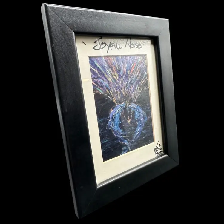 “Joyful Noise” One Of A Kind Abstract Art Piece, Framed And Signed By Artist, 2016 8.5”T X 7”W