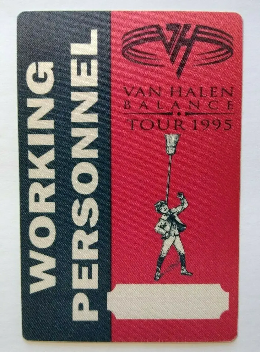 Van Halen Balance Backstage Pass Working Personnel Tour Original 1995 Red Eddie