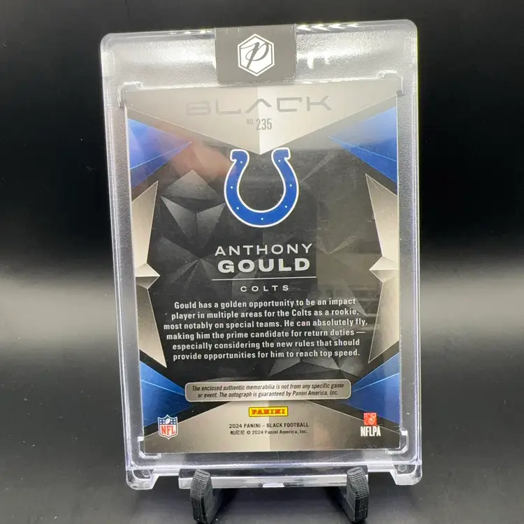 Anthony Gould Rc Patch Auto RPA 033/249 2024 Panini Black Indianapolis Colts