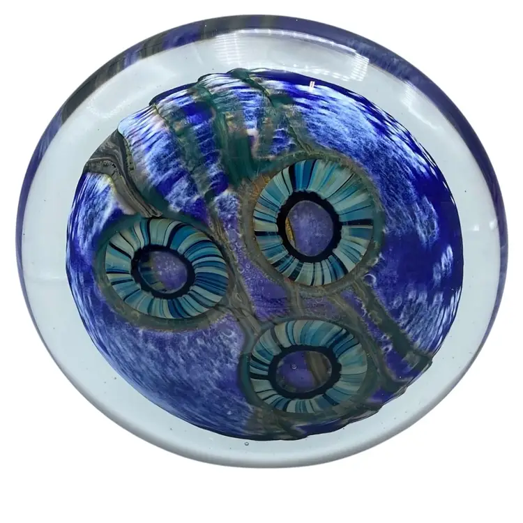 Eickholt Paperweight Under Sea Anemone Purple Signed 2005