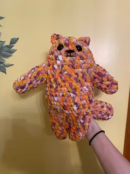 Crocheted Cat Approximately 17 X 13 1/2