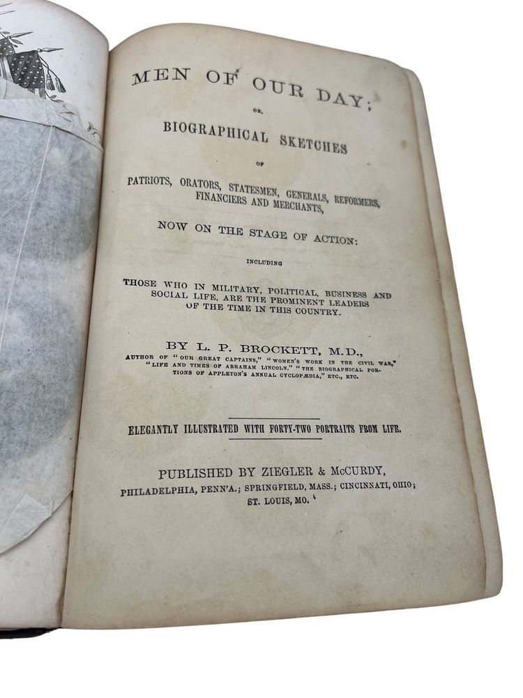 1872 Men of Our Day L.P. Brockett Civil War Leaders 42 Portraits Illustrated HC