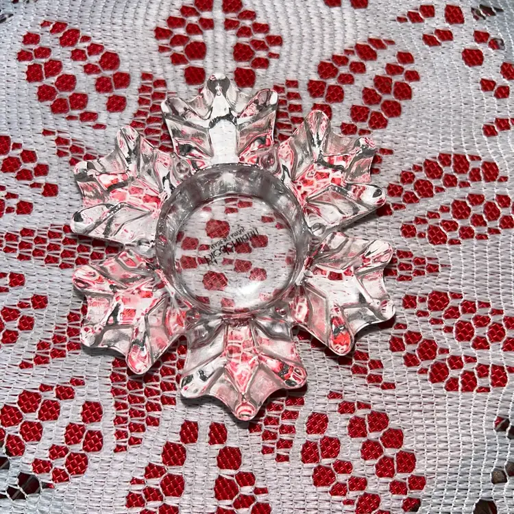 Vintage Crystal Snowflake Votive Holder By Biedermann In Taiwan