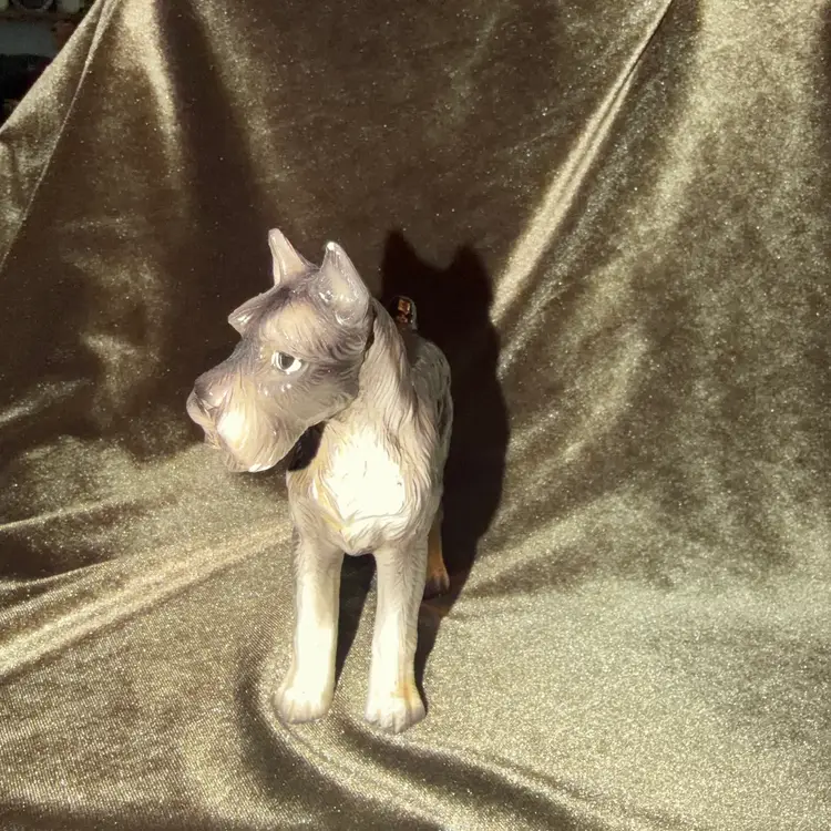 Vintage porcelain Lefton Schnauzer dog figurine crafted in Japan E3582