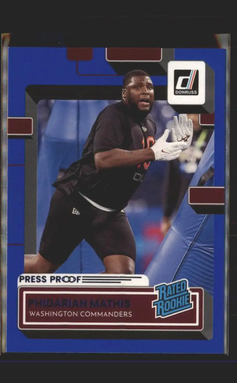 2022 Donruss #371 Phidarian Mathis Blue Press Proof - (139) - Washington Commanders