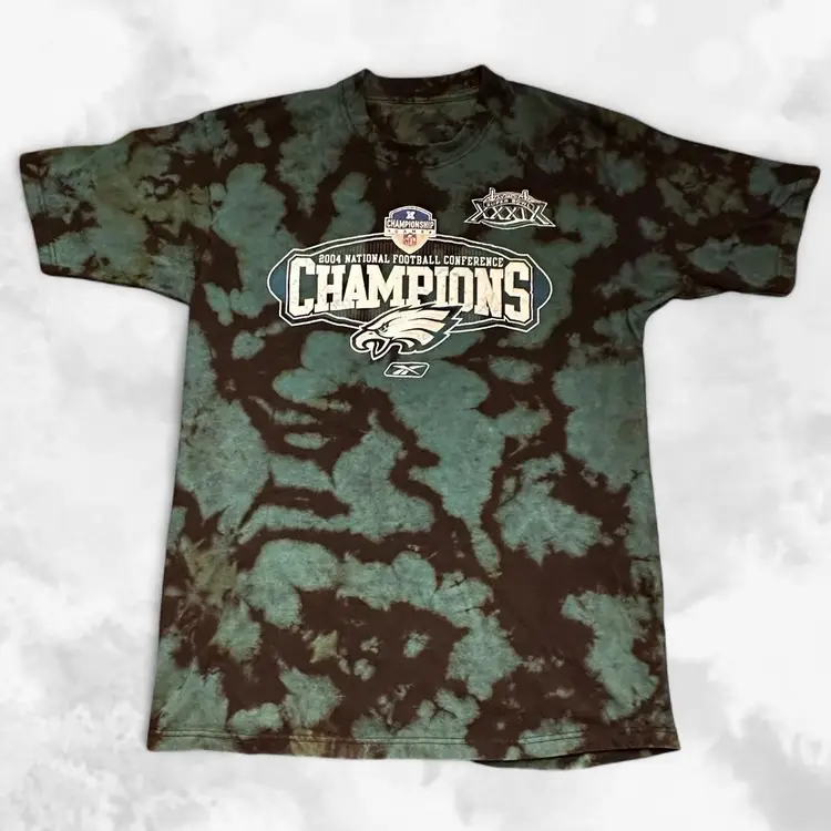 Philadelphia Eagles 2004 NFC Champions Tie Dyed T-Shirt Medium