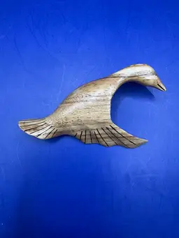 Wood Goose Duck Brooch Signed