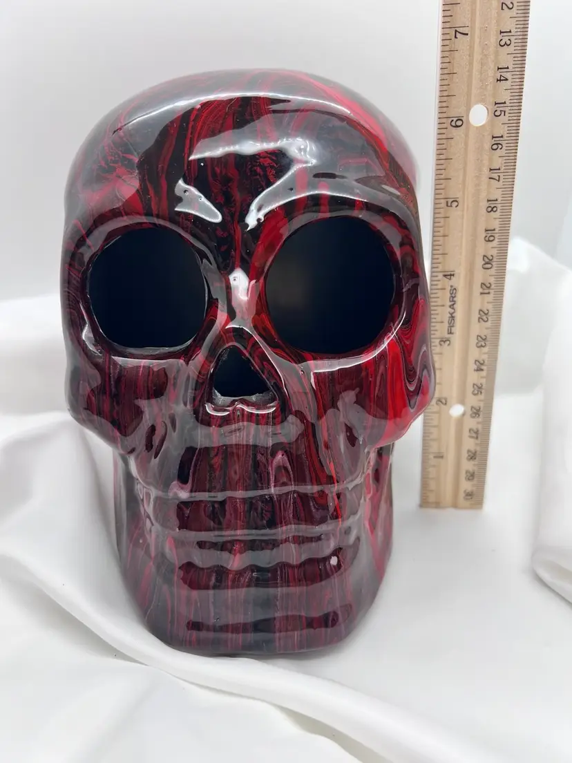 One Of A Kind Painted Ceramic Skull
