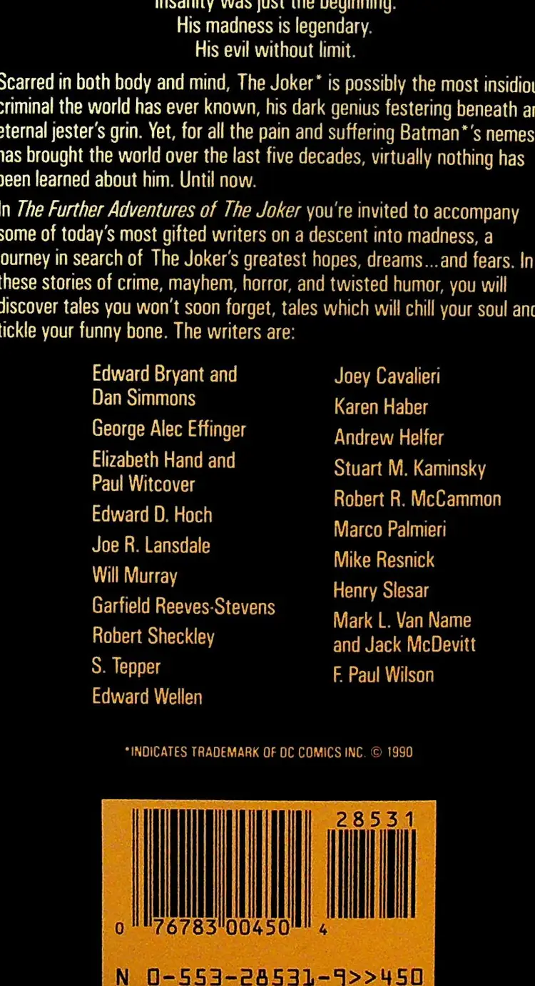 The Further Adventures of the Joker Paperback