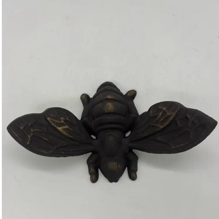 Cast Iron Metal Honey Bumble Bee Insect Figurine Paperweight Decor