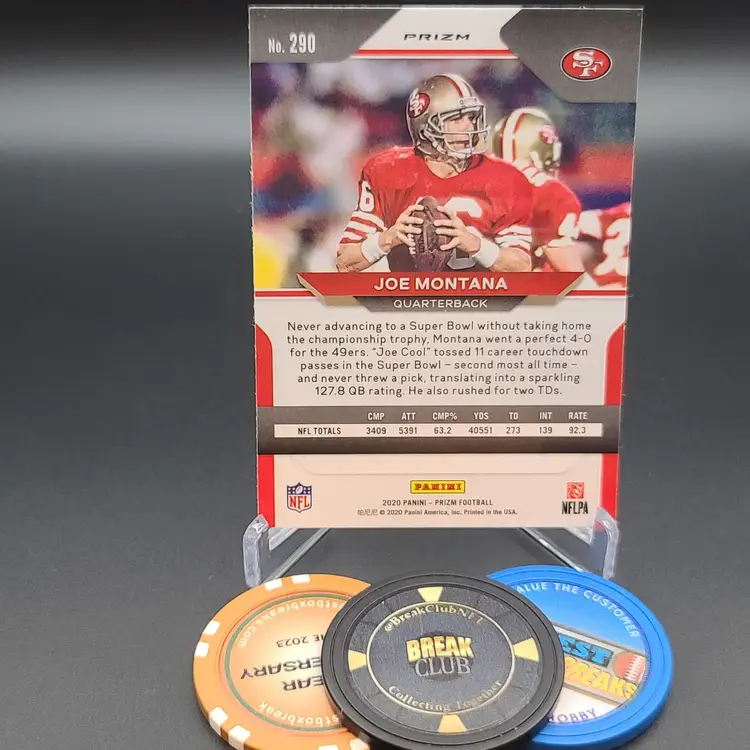 Joe Montana 2020 Panini Prizm Red Ice Parallel Color Match Card #290 - San Francisco 49ers Football Card