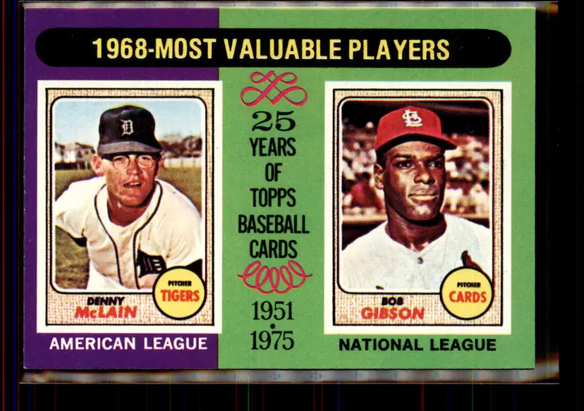 Denny Mclain/Bob Gibson 1975 Topps #206 - Detroit Tigers/St. Louis Cardinals - (pk4-140)