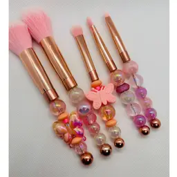 Beaded Butterfly Makeup Brush 5 Piece Set