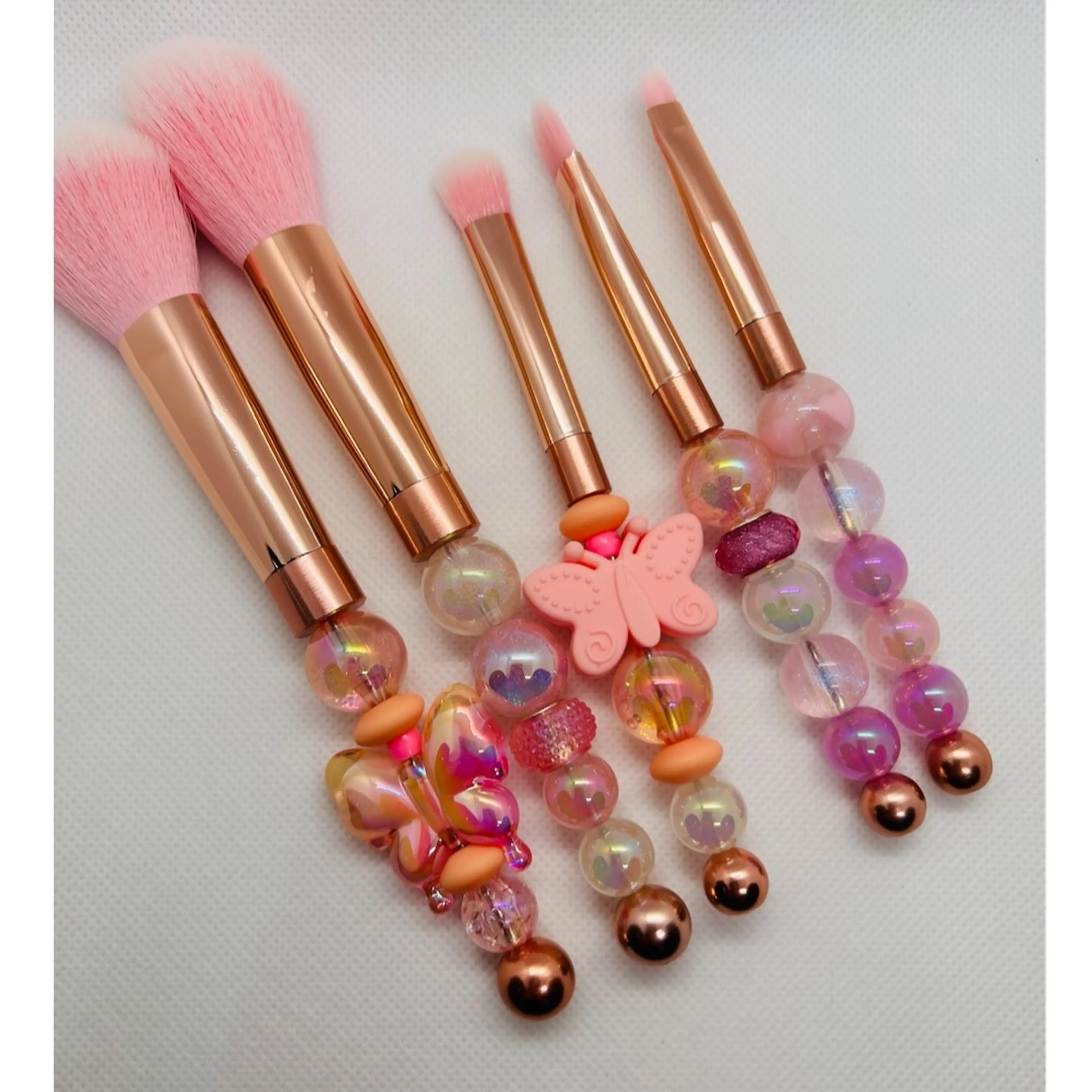 Beaded Butterfly Makeup Brush 5 Piece Set