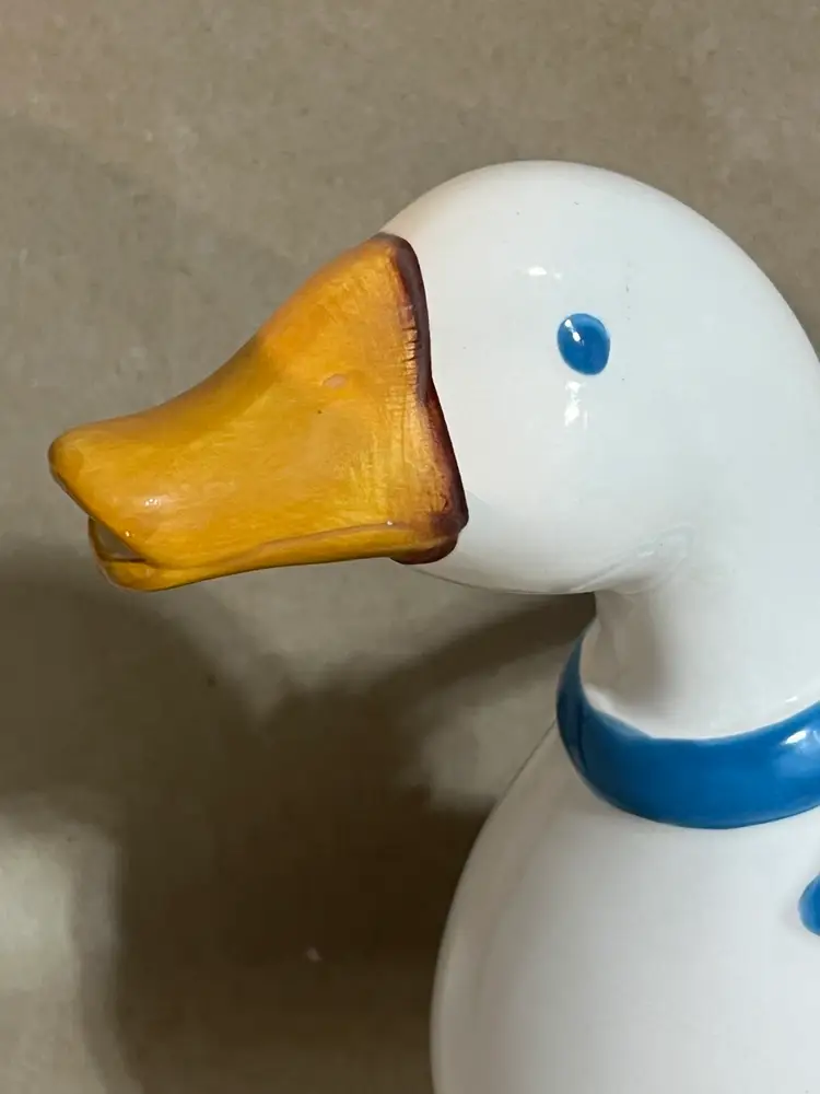 Vintage HiMark Goose With Blue Bow Tea Pot Pitcher Farmhouse Cottage core