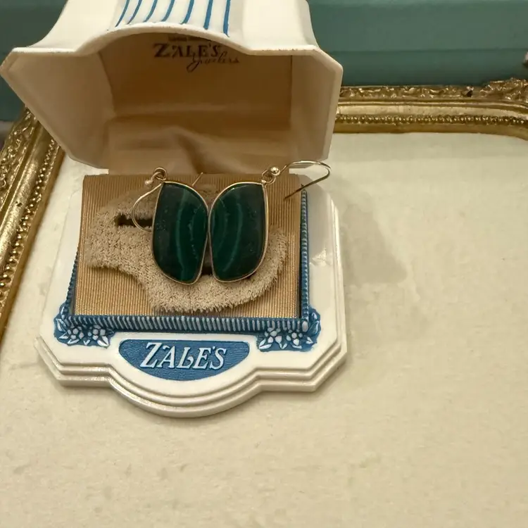 Sterling Malachite Earrings