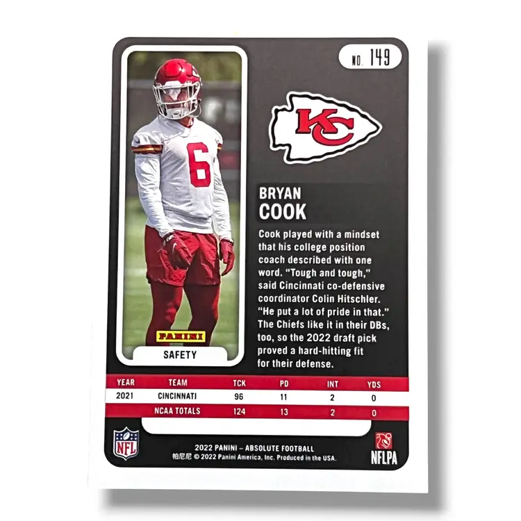 2022 Panini Absolute Bryan Cook RC Spectrum Gold 09/10