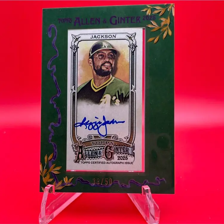 Reggie Jackson 2025 Topps Allen & Ginter Mini Framed Auto 39/50 Oakland A’s