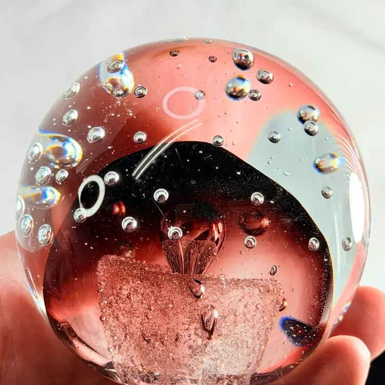 Purple Controlled Bubble Paperweight