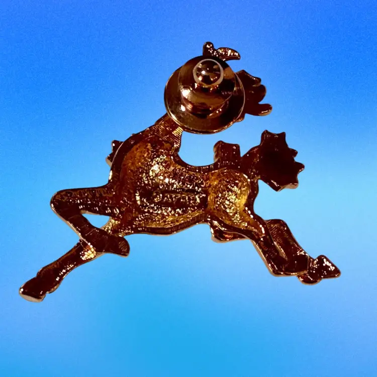 Vintage Signed Avon Christmas Enamel Rhinestone Reindeer Pin