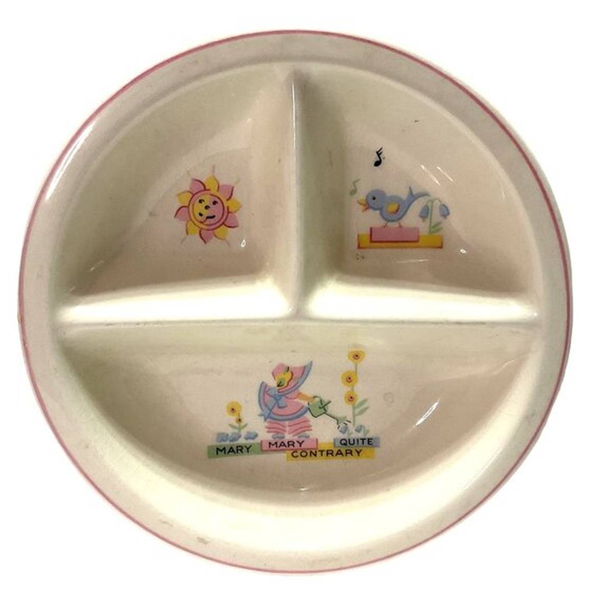 Niknax · ATQ CHILDS PLATE CIRCA 1920s WARMING DISH NURSERY RHYME ...