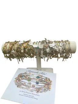 Lot Of 94 Assorted Colors Genuine Crystal And Gold Plated Stainless Steel Bracelets NOS