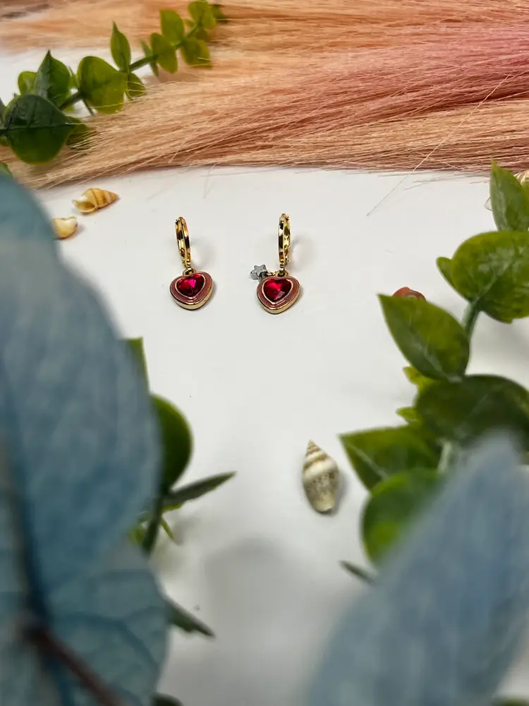 Valentines Heart Huggie Earrings