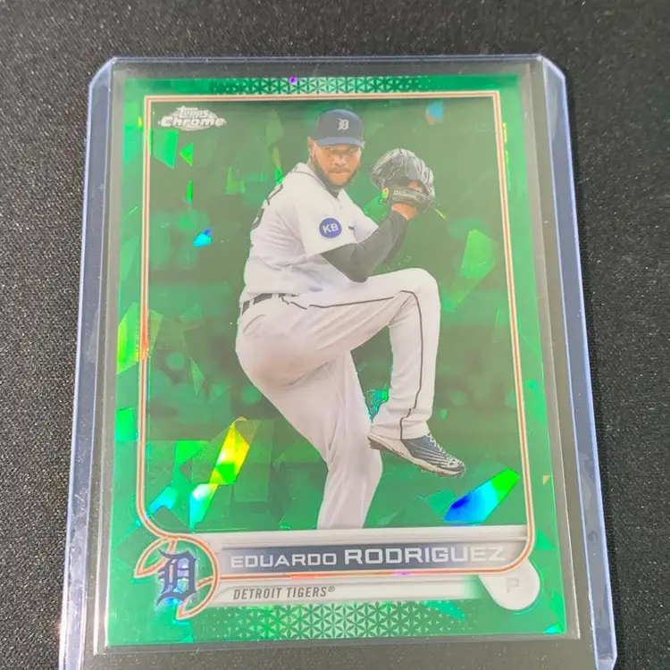 2022 Topps Chrome Sapphire Eduardo Rodriguez Green /75 Detroit Tigers