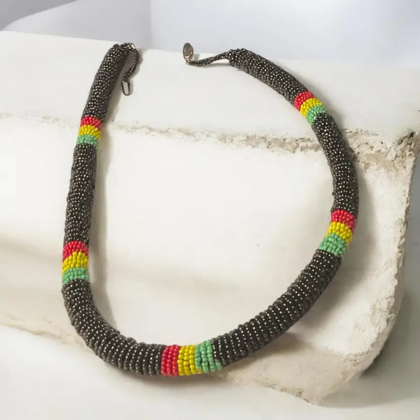 Colorful Beaded Rope Necklace