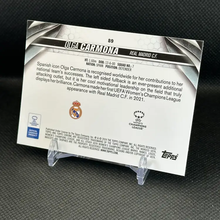 Olga Carmona 012/250 - 2023/24 Topps Chrome Blue Refractor UEFA Real Madrid
