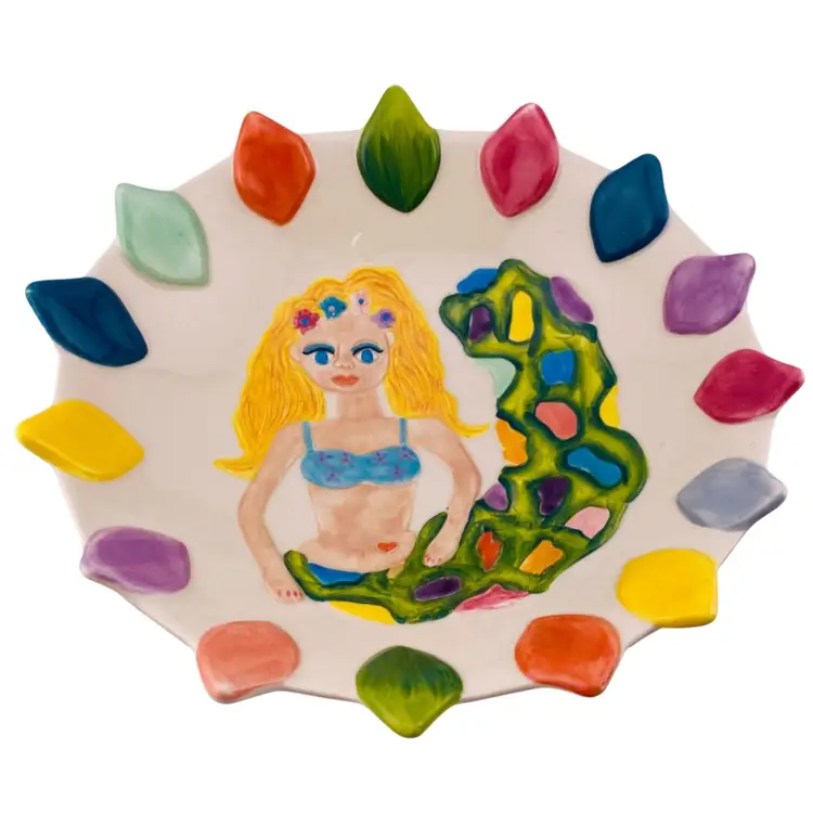 Vintage Mermaid Bowl Coastal Beach Whimsy Shannon Smith 2001