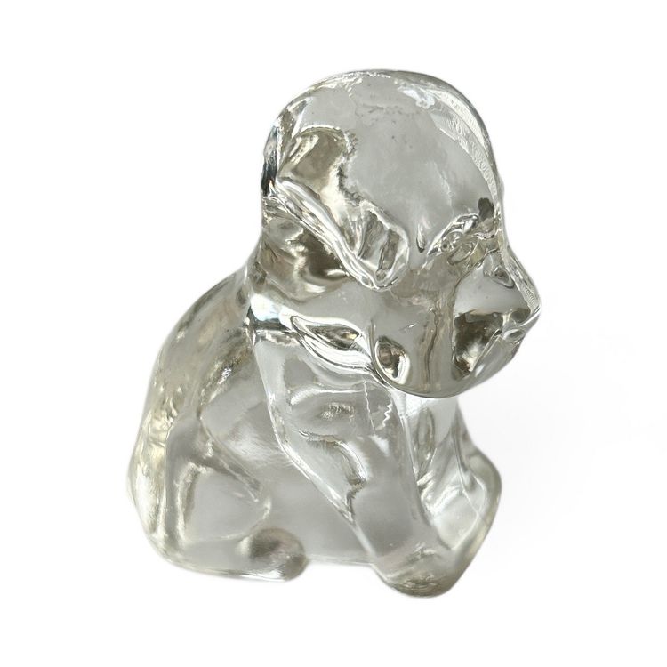 Vintage Federal Pressed Clear Glass Mopey Dog Candy Dispenser Figurine