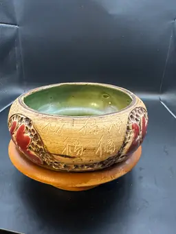 B007 Chinese glazed ceramic bonsai pot or planter bowl