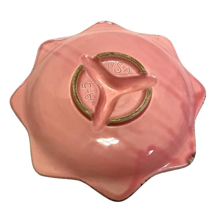 Vtg Hull MCM Ceramic Ashtray Pink USA Made A-5 1.75" H X 11.25" DIAM LARGE