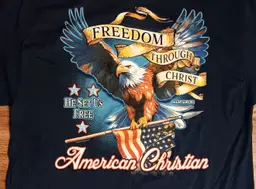 American Christian Freedom thru Jesus Christ t-shirt NEW God Cross Church