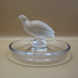 #✨Peak Of The Week Is Lalique!✨ Crystal Partridge Bird Ring Dish Signed Lalique France 3.5x2.5” (Running On April 8)