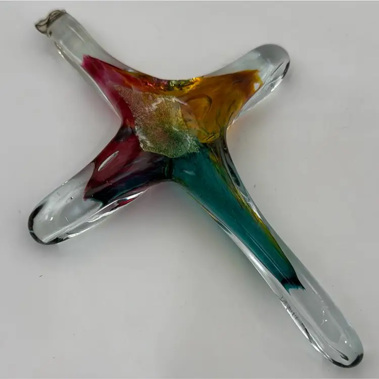 Hand Blown Cross Sun Catcher