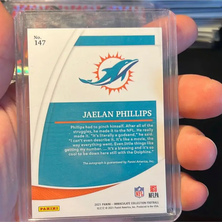 Jaelan Phillips /99 RC Auto Immaculate Collection RC Miami Dolphins