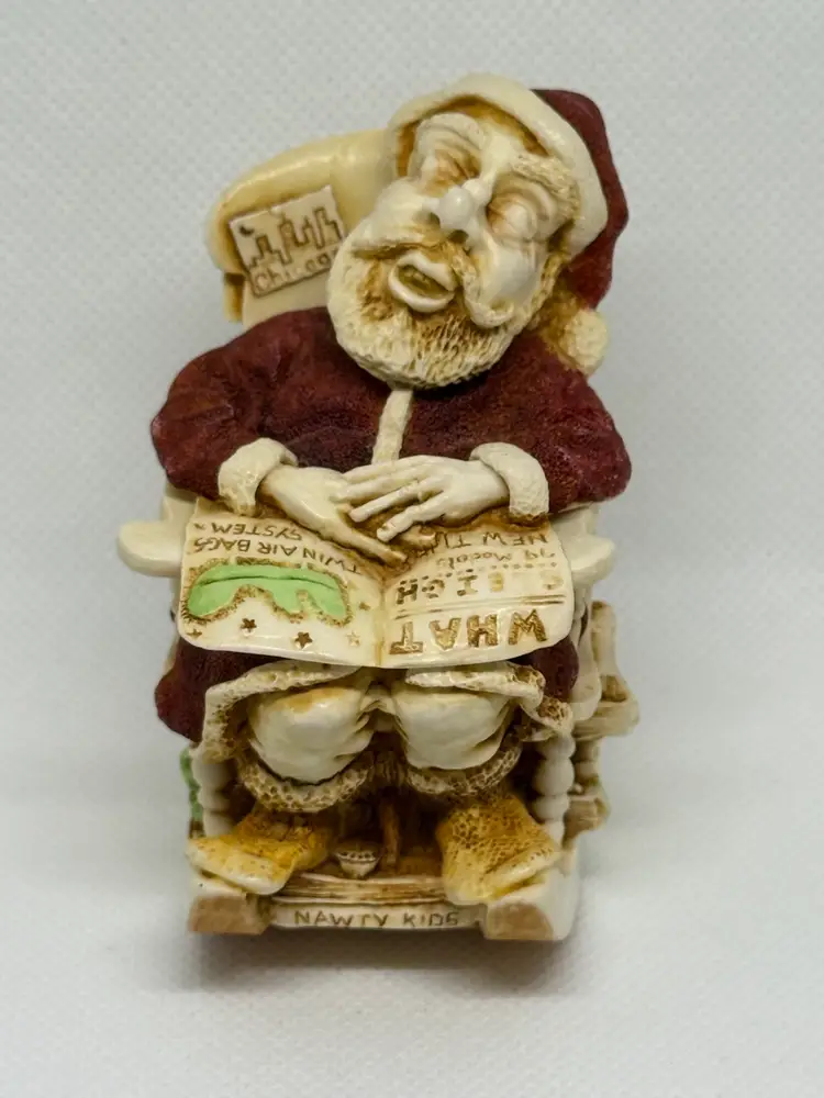 RARE Retired Harmony Kingdom "Jingle Bell Rock" 1998 Santa Figurine w/ Secrets