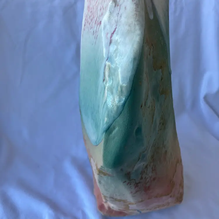 Vintage Tony Evans Raku Ancient Sands Pottery Vase Signed/ Numbered 140