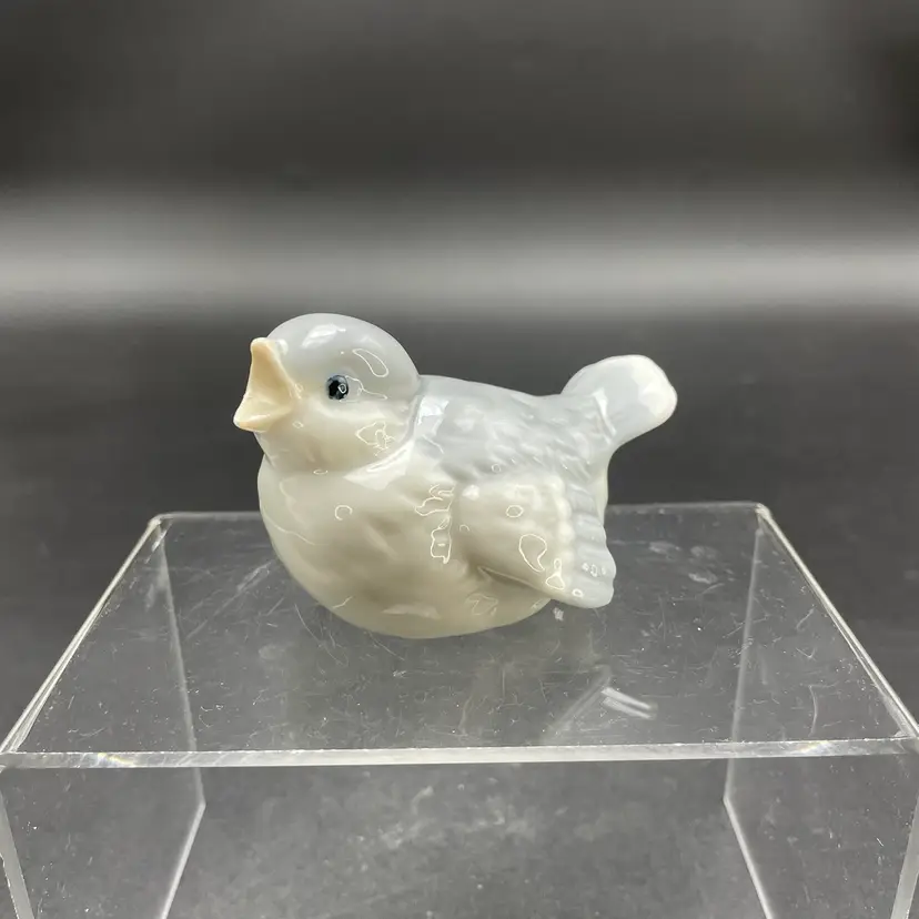 Otagiri Blue Gray Singing Bird Small Figurine Baby Sparrow Vintage Porcelain