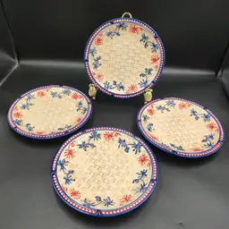 Temptations By Tara Floral Lace Fire Works Design 7" Salad Plates