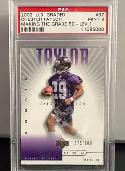Chester Taylor 2002 Upper Deck Graded - Making The Grade Rc-Lev.1 PSA 9 #/700