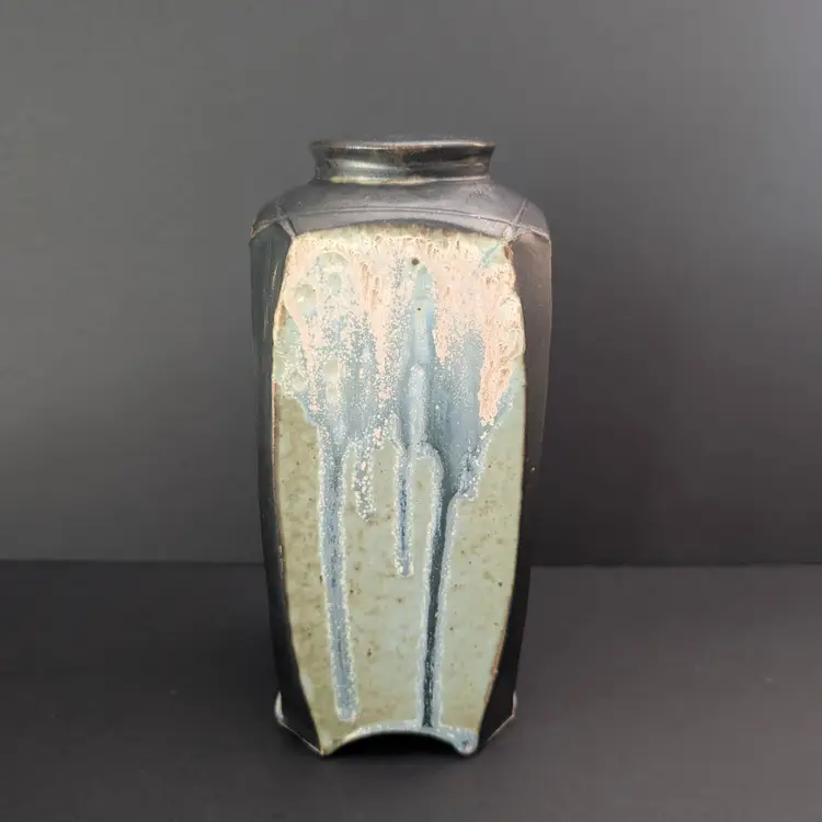 Original Signed Richard Aerni Studio Art Pottery Stoneware Vase Vintage 1993