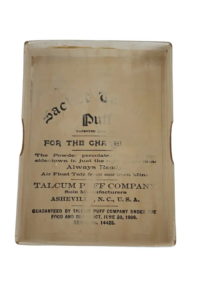 Talcum Puff C. Asheville, NC Sachet Talcum Puff Antique Personalized